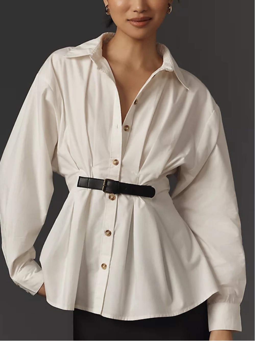By Anthropologie Belted Buttondown Shirt - Picture 4 of 10